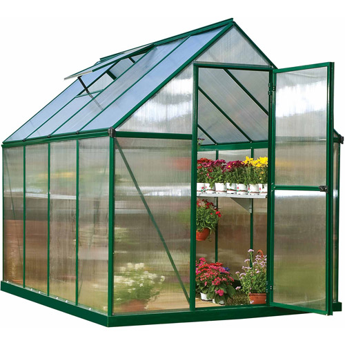Palram Nature Series Mythos 6' x 8' Hobby Greenhouse, Forest Green (Box 1 of 2) by Palram