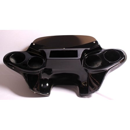 PAINTED BLACK BATWING FAIRING WINDSHIELD for HARLEY SOFTAIL FATBOY HERITAGE DELUXE CUSTOM SLIM 2000-2017
