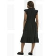 thumbnail image 2 of Time and Tru Women's Double Cloth Cotton Midi Dress with Flutter Sleeves, Sizes XS-XXXL, 2 of 4
