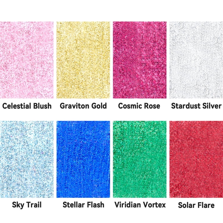 AUREUO Galaxy Glitter Acrylic Paint Set, 8 Sparkle Colors photo 2