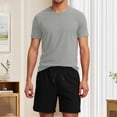thumbnail image 2 of Gyexs Mens Short Sets 2 Piece Outfits Casual Outdoor Sportswear Short Sleeve T-Shirt with Drawstring Shorts Grey, Size L4, 2 of 4