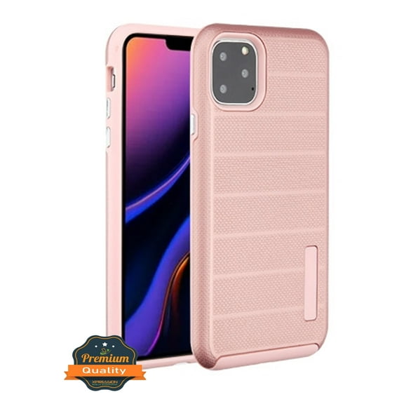 Apple iPhone 11 PRO MAX Phone Case [Shockproof] Drop-Protection Hard PC Soft Hybrid Impact Heavy Duty Body Protective Textured Anti Slip Armor Rubber Rugged TPU Cover ROSE GOLD for iPhone 11 Pro Max