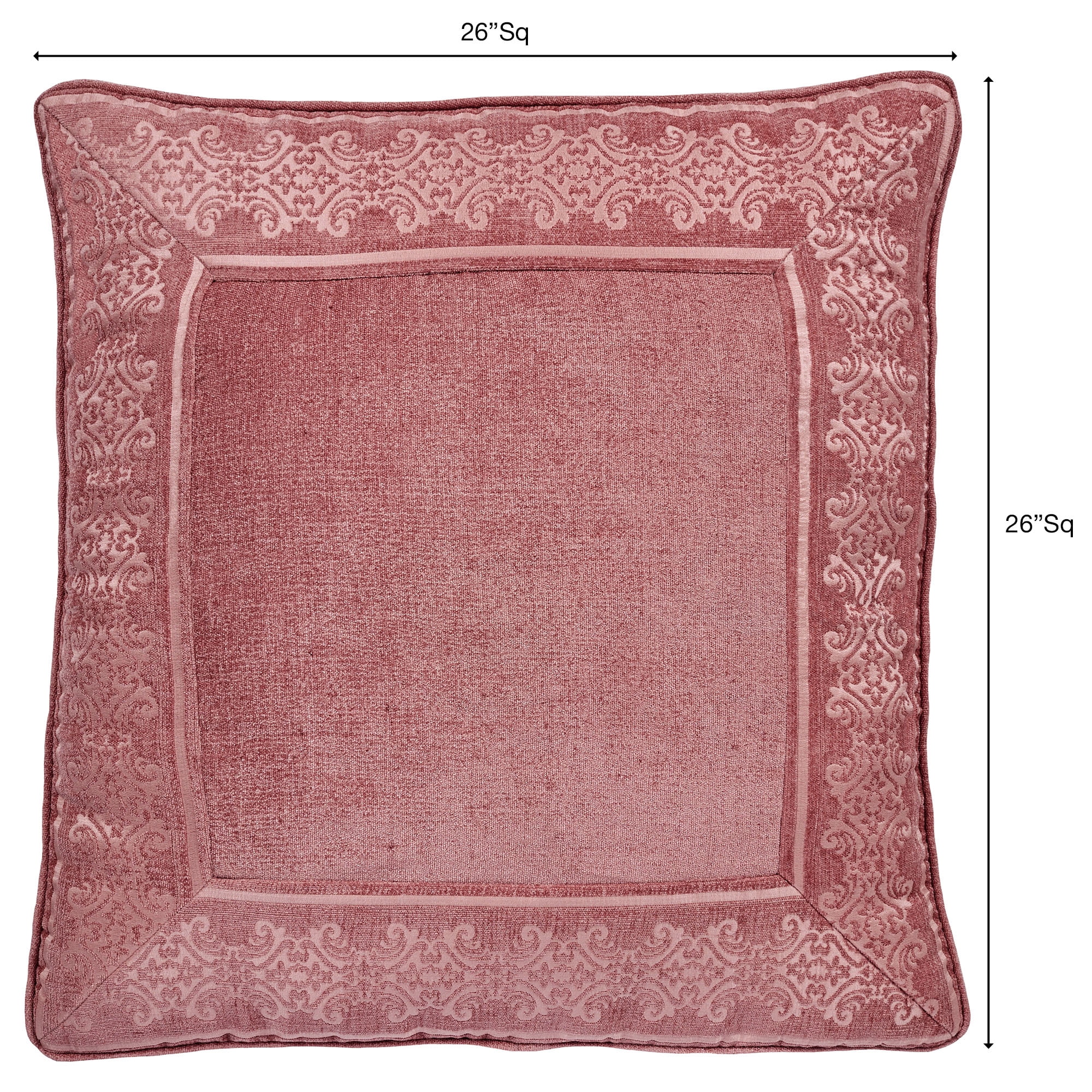Grandview Piped European Sham Only Rose European Sham 26 x 26 inches