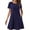 Dark Blue, variant on Summer T-Shirt Dress for Women Casual Round Neck Short Sleeve Solid Color with Pockets Loose Fit Basic Tank Dress, Blue S
