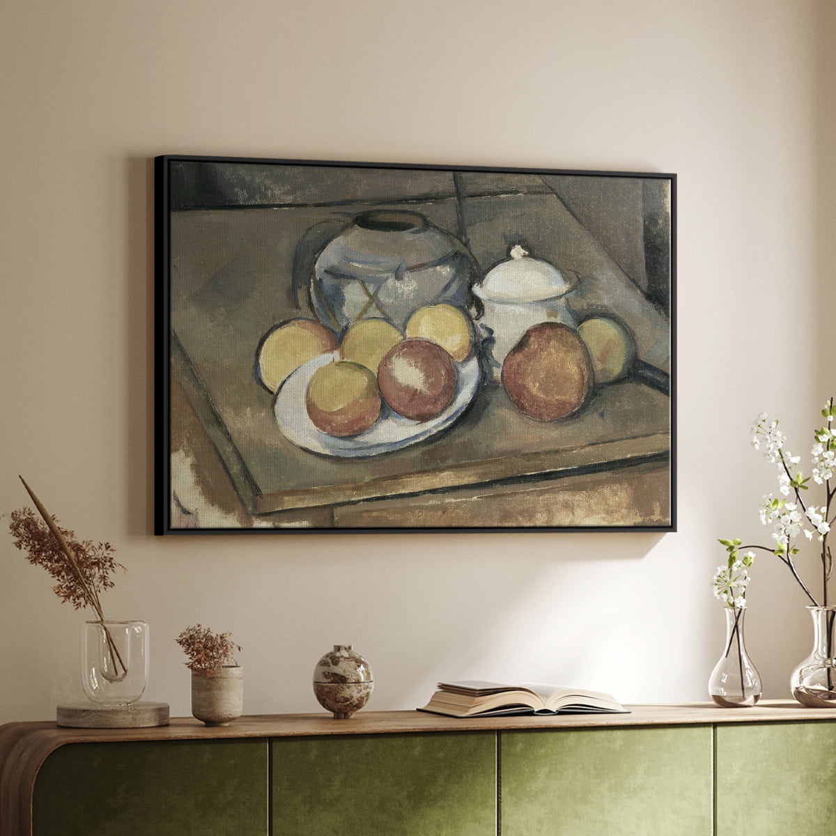 Vintage Botanical Print-VI By Wexford Home Framed in Black Wood Gallery Wrapped Canvas 17 in. x 25 in.