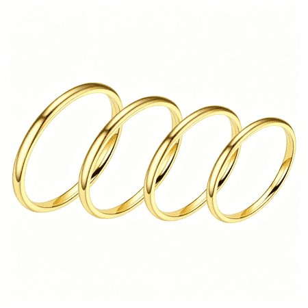 DESIGNICE 4Pcs Stainless Steel Toe Rings Set for Women Minimalist Stackable Plain Thin Band Toe Rings Beach Foot Jewelry
