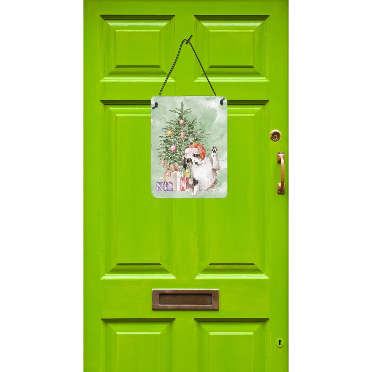 Carolines Treasures CK8198DS1216 Australian Shepherd High Five Christmas Presents and Tree Wall or Door Hanging Prints