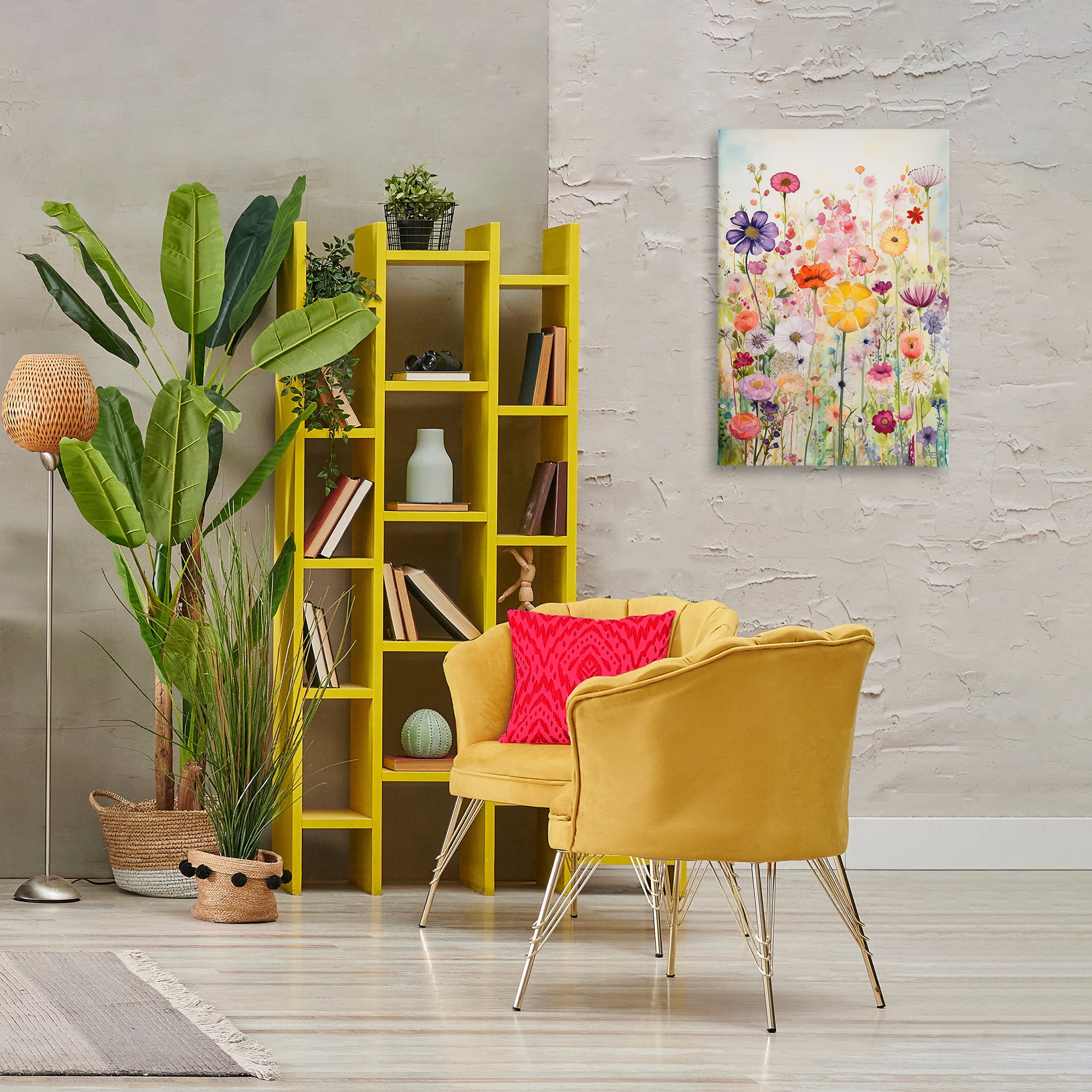 Stupell Industries Bright Flower Garden Botanical & Floral Painting Gallery Wrapped Canvas Art Print Wall Art, 20 x 30