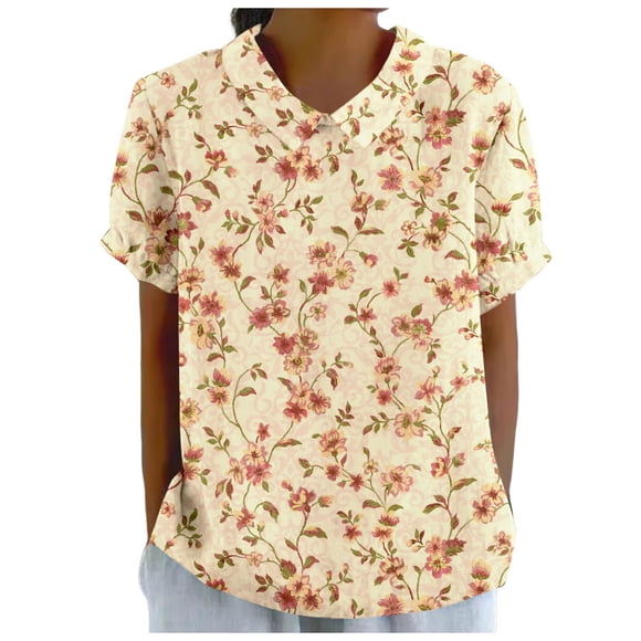 My Items Shirts for Women Women's Long Sleeve Shirts Womens Loose 1/2 Long Sleeve Blouse Tops Solid Casual Short Sleeve Shirt Blouse Xxxxxl