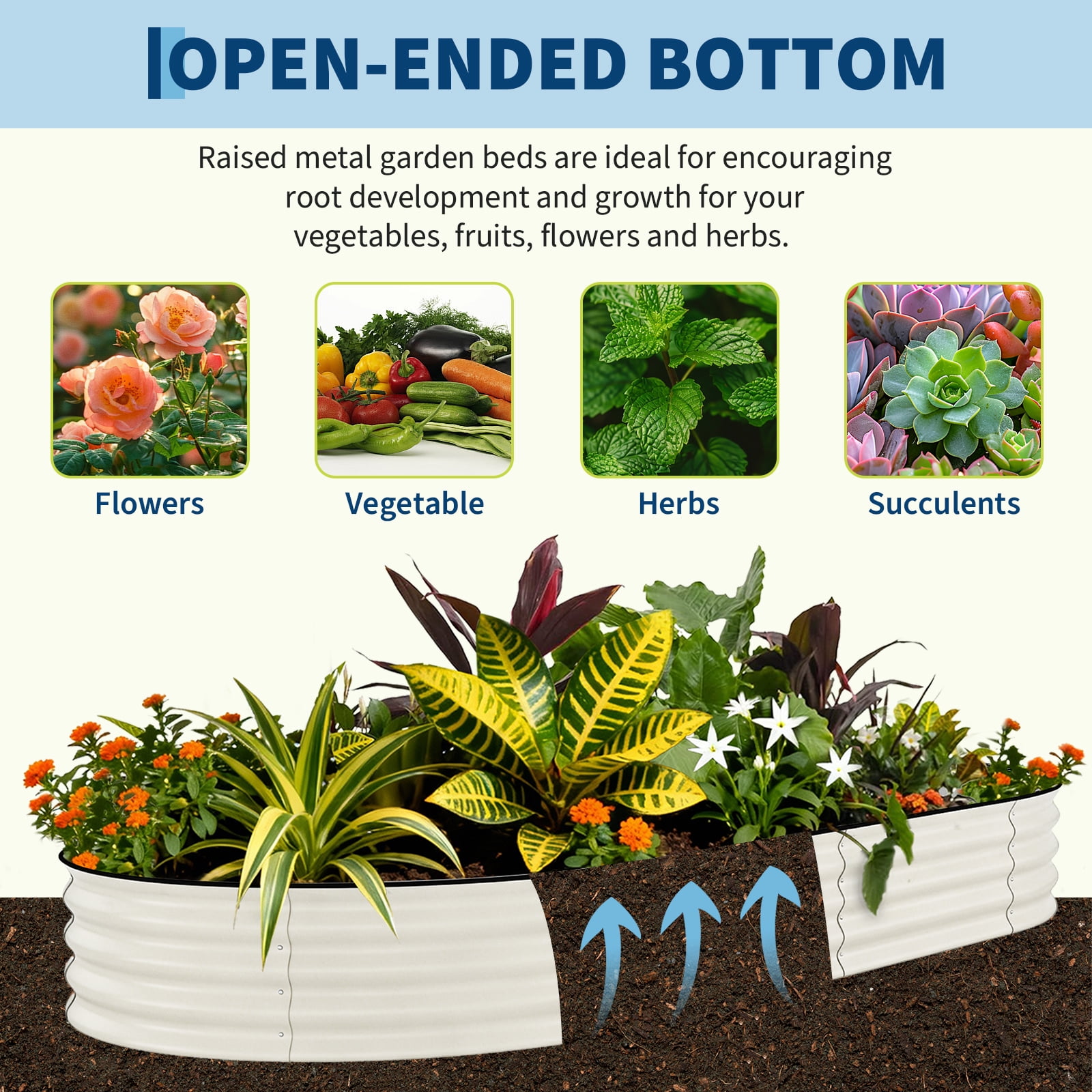 Galvanized Raised Garden Bed Outdoor, 10x4x1.5 ft Metal Planter Box for Flowers Vegetables, Rust-Resistant Raised Garden Beds for Gardening, Easy Assembly Outdoor Garden Box & Planters, Beige