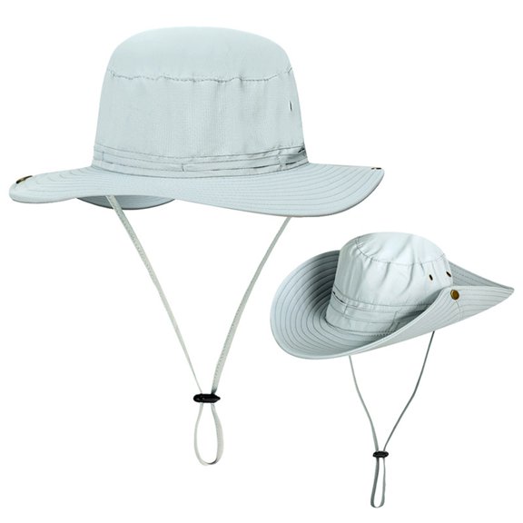 Sun Hats for Mens Womens UV Protection Wide Brim Fisherman Hats Breathable Summer Bucket Hats for Beach Hiking Garden, Light Blue