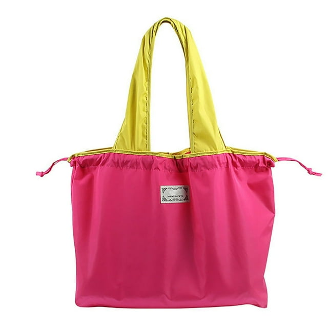 Drawstring Anti-slid Handle Shopping Bag Oxford Cloth Practical Large Capacity Shoulder Bag for Daily Use