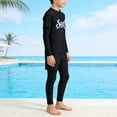 thumbnail image 4 of Boys' Summer Rash Guard Swimsuits for Kids Long Sleeve Tops & Pants Letter Print Swimsuit Set For Kid 3 Pieces Summer Beach Wear, 4 of 7