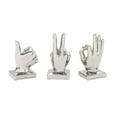 thumbnail image 6 of 6", 7", 7"H Silver Porcelain Ceramic Gesture Hands Sculpture, by CosmoLiving by Cosmopolitan (3 Count), 6 of 13
