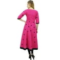 thumbnail image 5 of Bimba Women's Designer Magenta Tunic Cotton Embroidered Anarkali Kurti - 4, 5 of 8