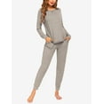 thumbnail image 4 of Ekouaer Womens Pajamas Set Long Sleeve Loungewear Soft Lounge Set Joggers with Pockets, 4 of 7