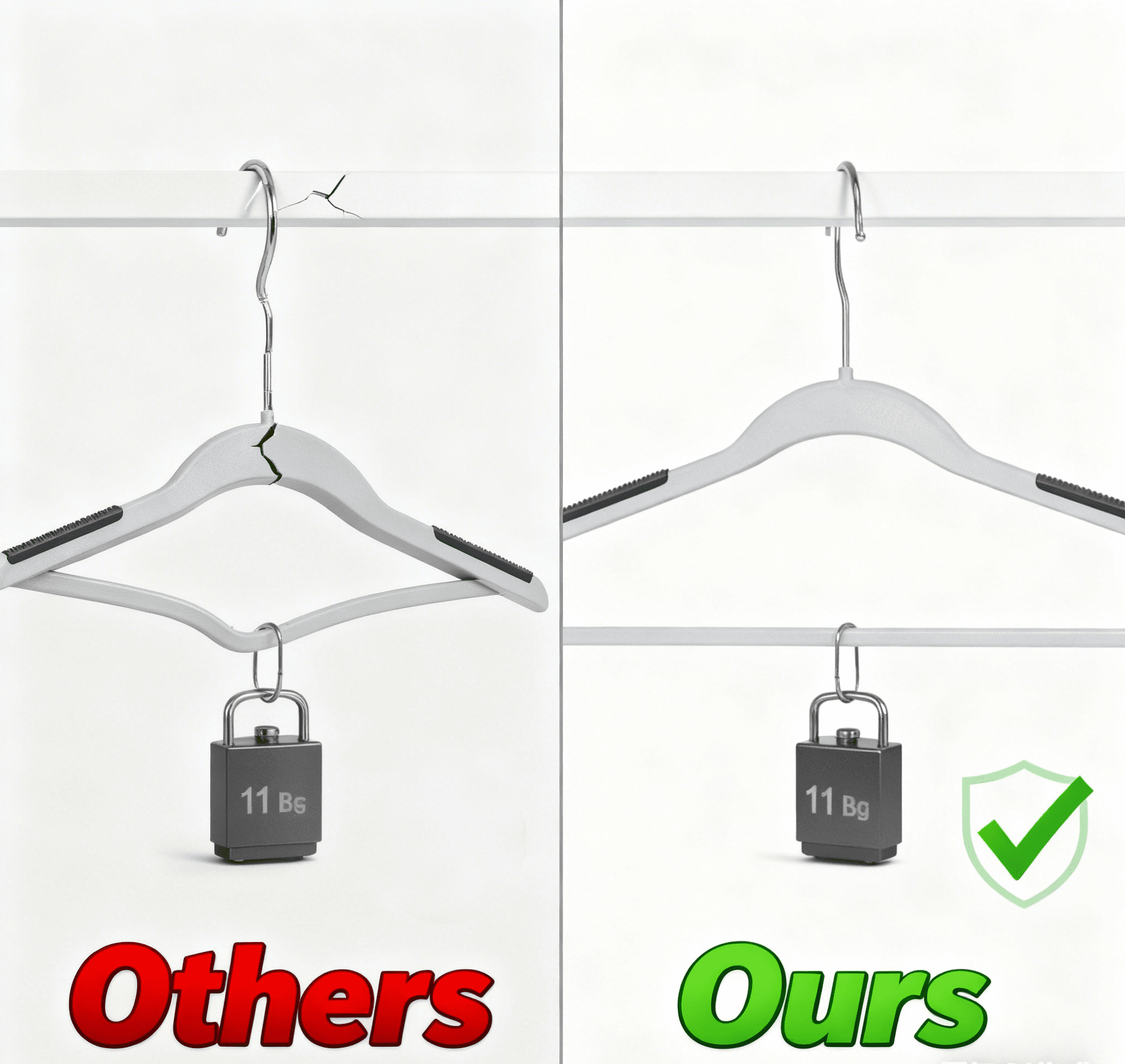 LEDREM 50-Pack Clothes Hangers, Plastic Hangers Non-Slip , Heavy-Duty Space-Saving, 360° Swivel Hook, for Coats,Pants, Light & Dark Gray