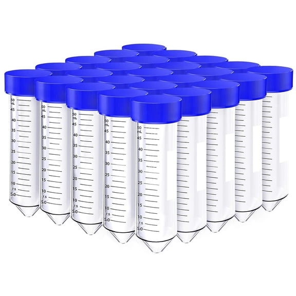 Centrifuge Tubes 50 mL, Cap Color: Blue (Pack of 25) Conical-Bottom Flat, PP, Sterile, by Sponix BioRx