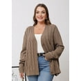 thumbnail image 2 of Daystry Women's Fall Winter Long Sleeve Chunky Cable Knit Sweater Open Front Cardigan Button Loose Sweaters Outerwear, 2 of 6