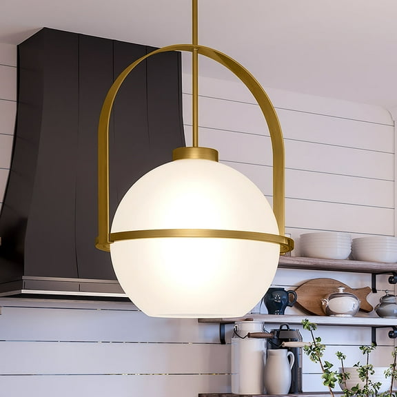 Luxury Mid-Century Modern Pendant, 21.625H x 16.125W, with Modern Style, Brushed Bronze, UHP4343 by Urban Ambiance