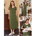 thumbnail image 3 of Vestido de lactancia de maternidad Ekouaer de verano con manga corta y cuello en V, 3 of 6