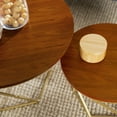 thumbnail image 5 of Ember Interiors Eloise Geometric Nesting End Tables, Walnut & Gold, 5 of 10