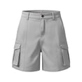 thumbnail image 7 of CQONEPT Boys and Girls Elastic Waist Cargo Shorts Lightweight Casual Shorts Stretch School Uniform with Multi Pockets Summer Clothes Gray 11 Years, 7 of 7