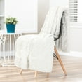 thumbnail image 2 of Chanasya Fuzzy Soft Cloud Textured Embossed Faux Fur Throw Blanket - Plush Sherpa Solid Cozy Blanket for Bed Sofa Chair Couch Cover Living Bed Room (50x65 Inches) Egret White Blanket, 2 of 3