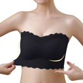 thumbnail image 2 of Eashery Bandeau Bra Padded Seamless Bra Solid Womens Bra Black M L, 2 of 5