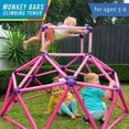 thumbnail image 3 of Eezy Peezy Monkey Bars Climbing Tower - Active Outdoor Fun for Kids Ages 3 to 8 Years Old, Pink, 3 of 6