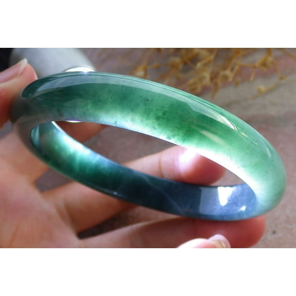 Icy Green Natural A JADE Jadeite Bangle Bracelet 60 mm 684191 TN