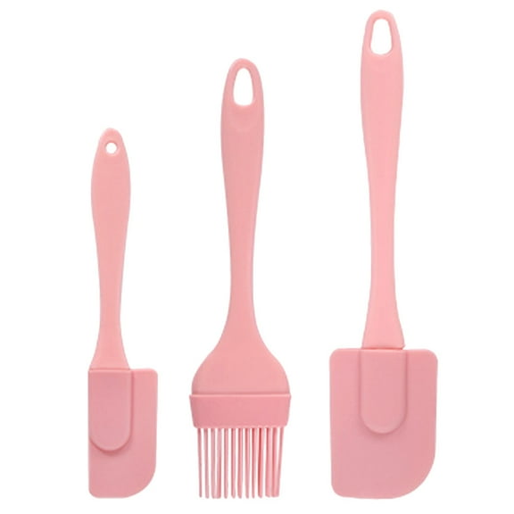 Silicone Baking Tools Set with Spatulas and Grease Brush, Small Kitchen Utensils, , Non-Stick