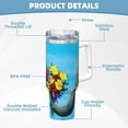 thumbnail image 5 of Sikiie Elephant Trunk Couple Flowers Insulated Stainless Water Bottle Lid Travel Mug Cup Insulated Tumblers Cup 40oz Ice Bully With Handle, 5 of 8
