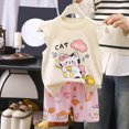 thumbnail image 2 of TOWED22 Infant Girl Lovely Clothing 2pcs Outfits Tank Top Sleeveless Tee Shorts Cute Toddler Summer Sets Sweet(Black,4-5 Y), 2 of 4