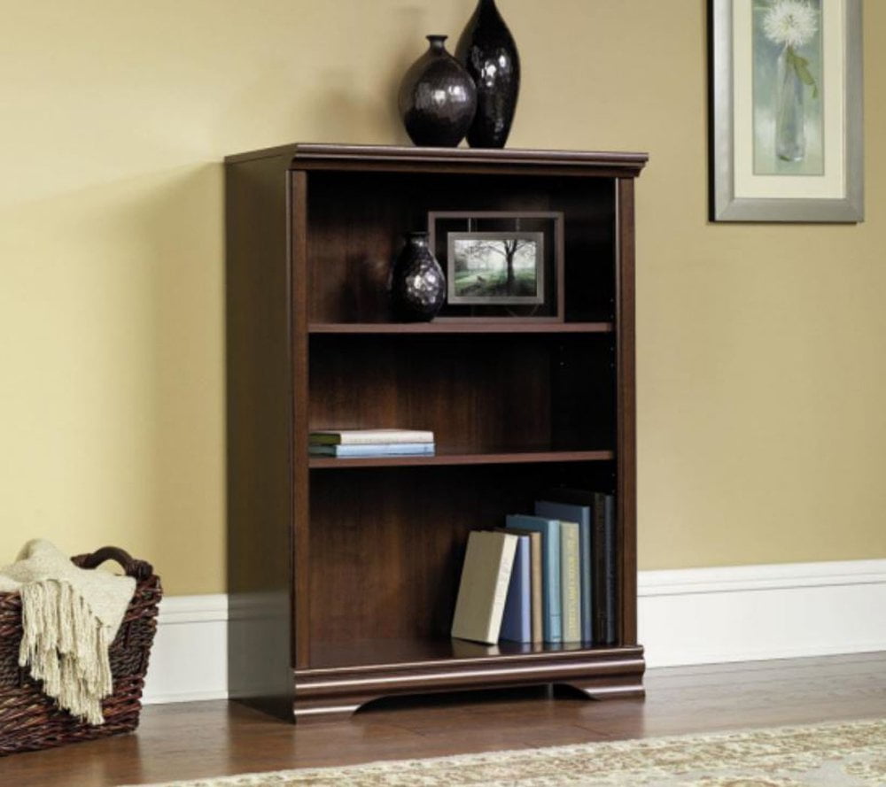 Sauder Furniture Carolina Estate 3-Shelf Adjustable Bookcase, Cherry | 411898