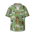 thumbnail image 3 of Balery Cows And Calves Men's Casual Button Down Shirt Short Sleeve Textured Summer Cuban Beach Shirts-Medium, 3 of 7
