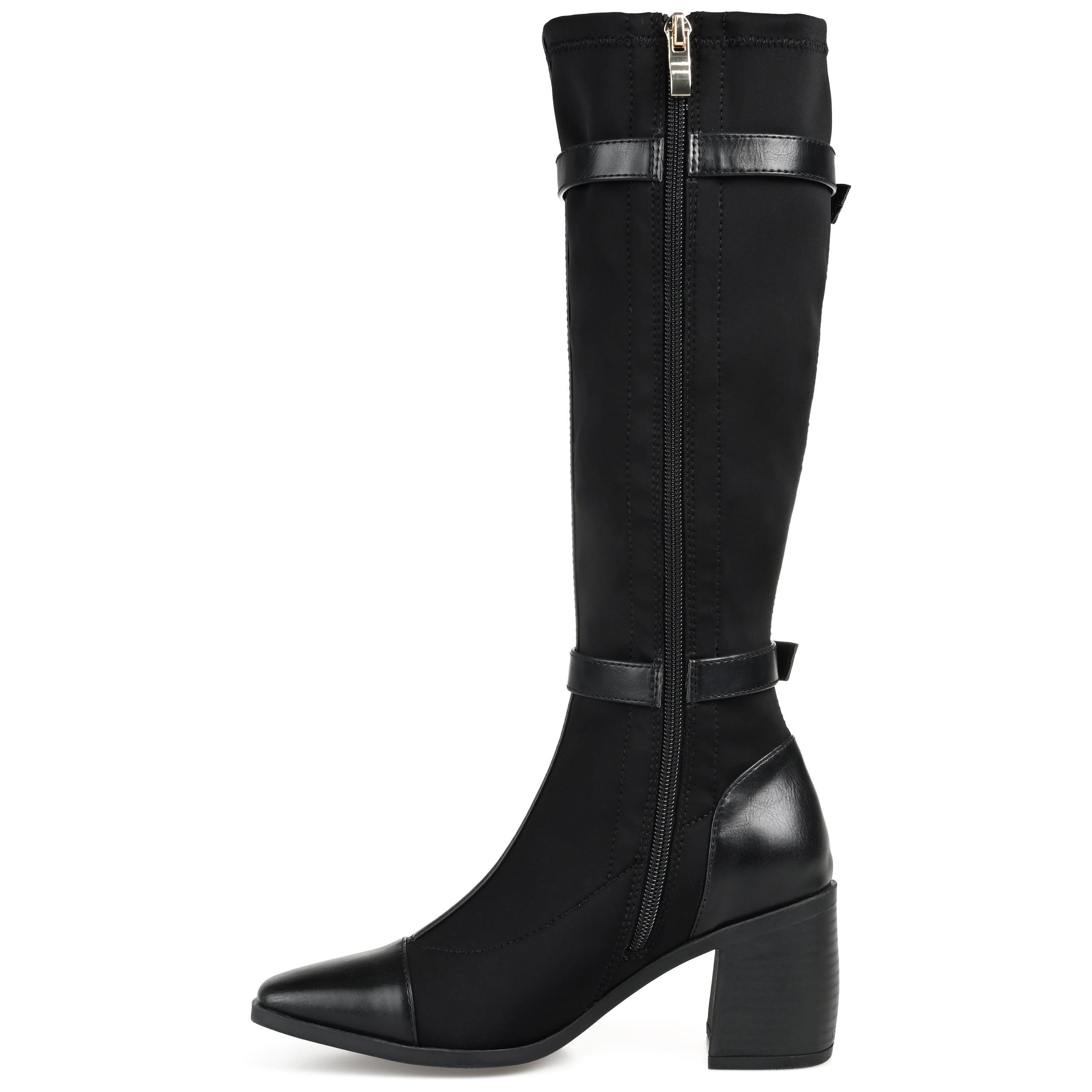 Journee Womens Gaibree Tru Comfort Foam Wide Width Extra Wide Calf Stacked Heel Knee High Boots