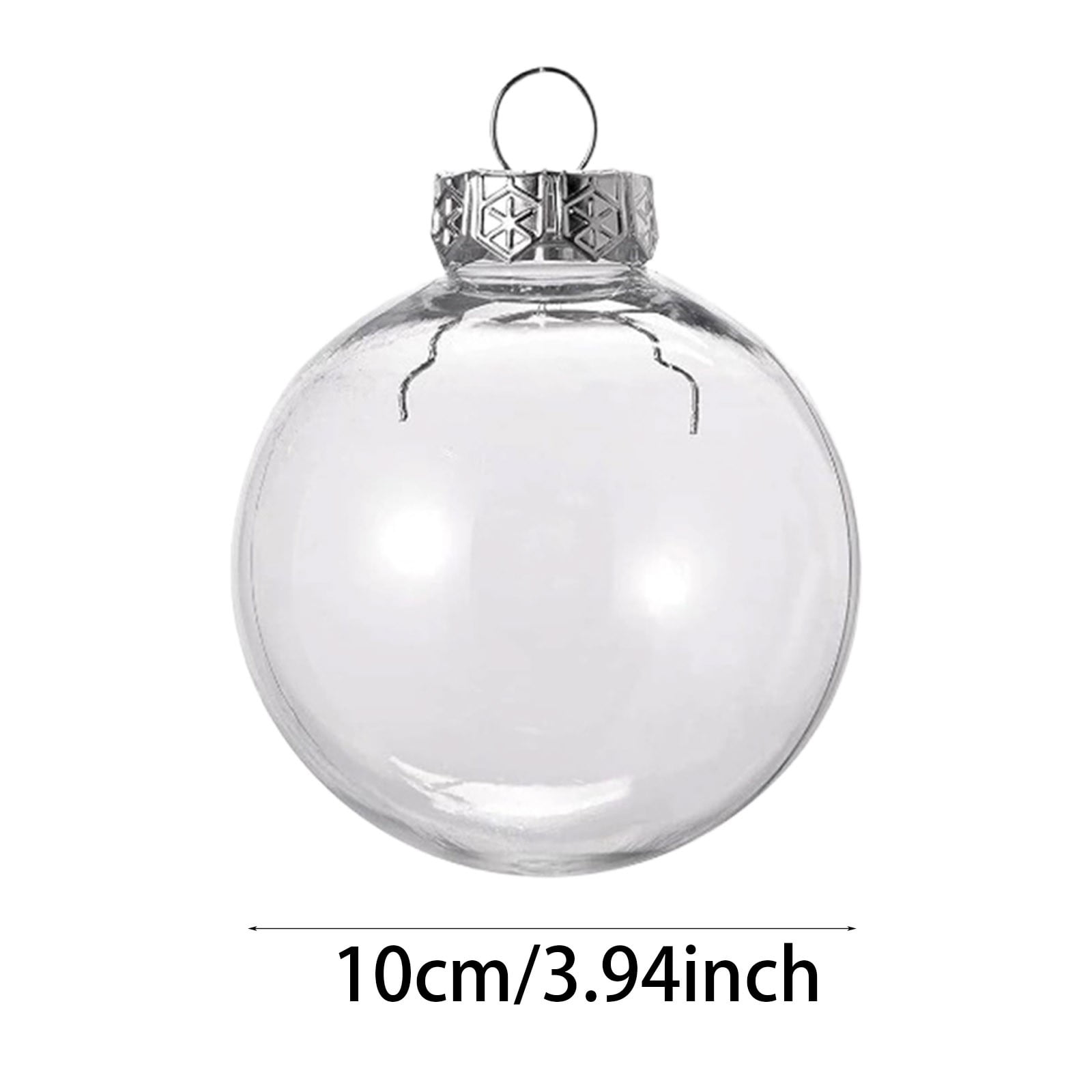 10-Pack Clear Ornaments, 1.97inch Clear Refillable Decorative Ball, Christmas Fillable Balls for DIY Crafts, Christmas Tree Decoration, Wedding Party, Christmas House Decoration