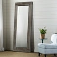 thumbnail image 3 of FENCY 58" x 24" Wood Full Length Mirrors Rustic Wall Mirror, Brown Rectangle, 3 of 11
