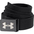 thumbnail image 2 of Under Armour Mens Webbing Golf Belt, Black (001)/Graphite, One Size Fits All, 2 of 2
