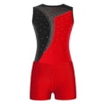 thumbnail image 4 of Niños Niñas brillantes diamantes de imitación Ballet Biketard traje de baile gimnasia Ballet Jersey camiseta sin mangas leotardo mono con pantalones cortos conjunto, 4 of 5
