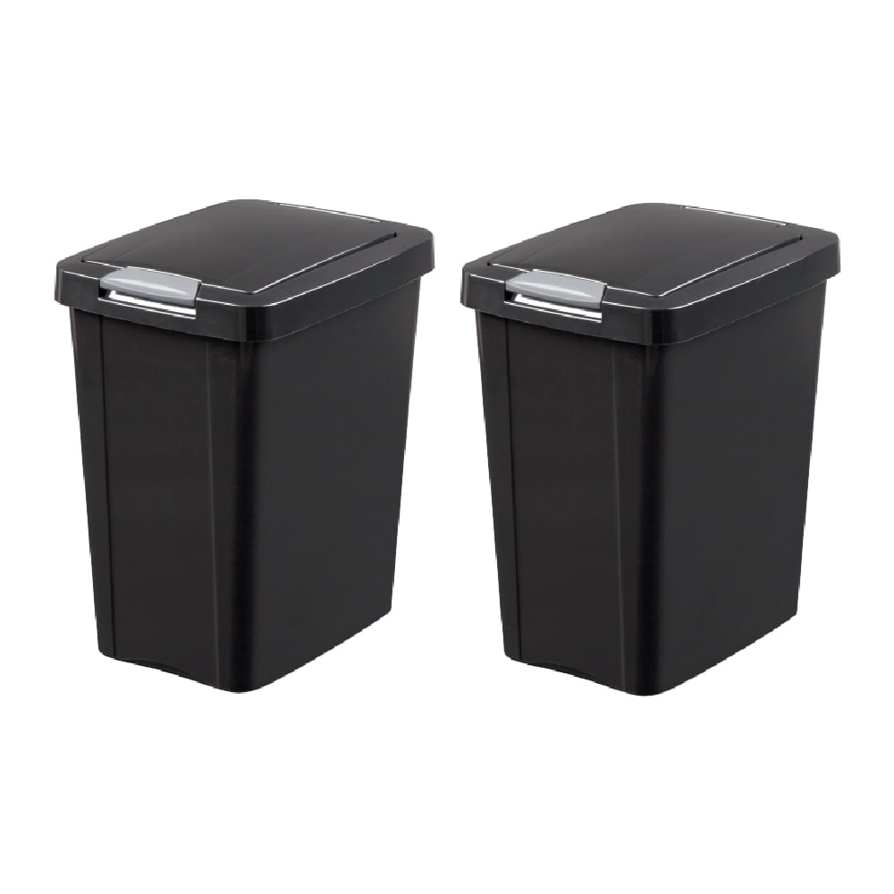 Sterilite 1043 Touch Top Wastebasket 7.5 Gallon Slim Narrow Trash Can