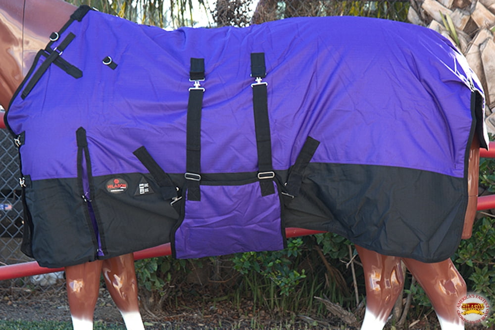 HILASON 1200D Poly Waterproof Turnout Winter Horse Blanket Purple 