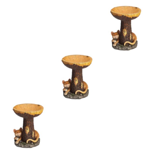 Billuyoard Outdoor Bird Bath Decorative Cat Birdbath Stable Tray Feeder Tub Ornament Type1 NO1