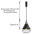 thumbnail image 2 of KAYYELAMP 1x Plug in Cable Track Rail, 2X Adjustable Cord Black Track Lighting Fixtures Pearl Black E26 Base H-Type Vintage Design for Kitchen Loft(No Bulb), 2 of 7