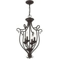 thumbnail image 5 of 4 Light Bronze Foyer Chandelier with White Alabaster Glass Shade, 5 of 5