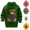 thumbnail image 4 of Chandail d'Hiver pour Garçon Fille Cartoon Bear Tricoté Col Bas, 4 of 7