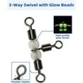 thumbnail image 2 of BLUEWING 3 Way Swivel Fishing Crossline Swivels Glow Beads Fishing Saltwater Stainless 3 Way Rigs Saltwater Freshwater Drifting Trolling Fishing Tackle Connector, 73lbs, 50pcs, 2 of 5