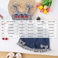 thumbnail image 4 of kaprioy Toddler Girl Clothes Toddler Baby Girl Summer Outfit Cute Cherry Checkered Top and Denim Shorts Set 2 Pcs Clothes Set, 4 of 6