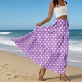 thumbnail image 6 of LWavelet Women's Polka Dot Tiered Maxi Skirt, Elastic Waist with Pockets, Cute Summer & Picnic Long Skirt Purple M, 6 of 6